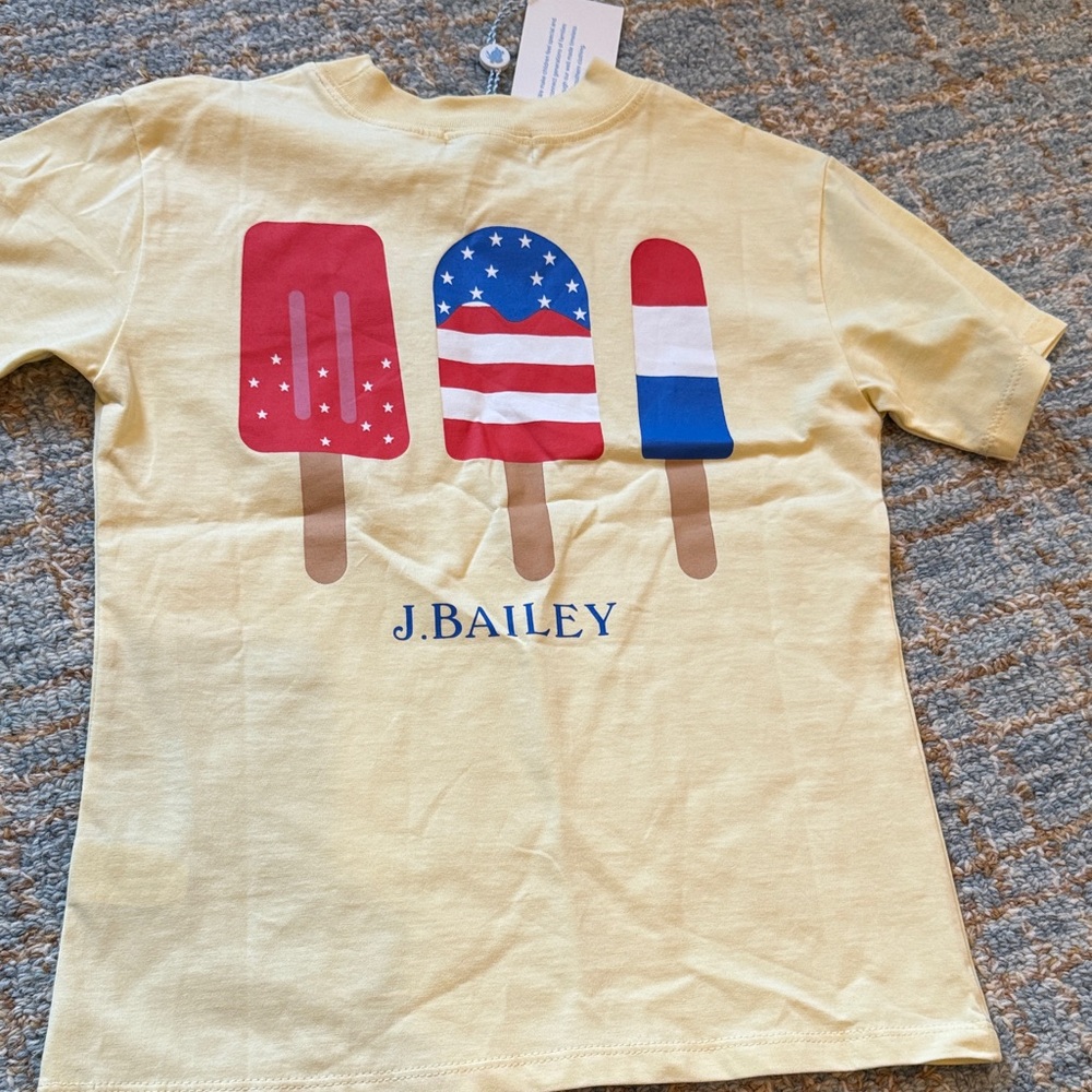 NWT J. Bailey Kids size 7 Yellow Ice Pop Graphic Tee
